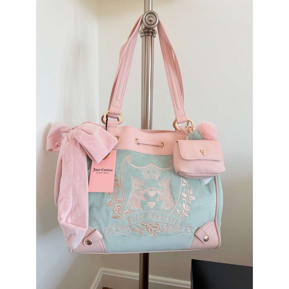 Juicy Couture New Love Chapter Daydreamer Tote Bag In Frosty Green Pink